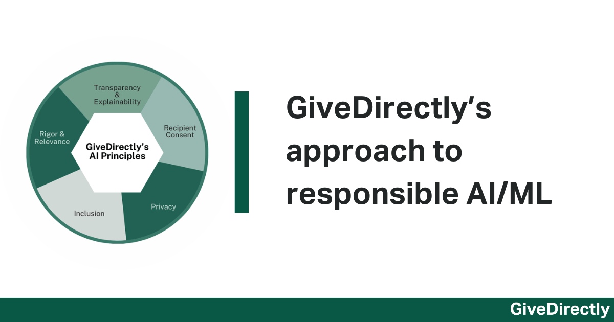 GiveDirectly’s approach to responsible AI/ML GiveDirectly